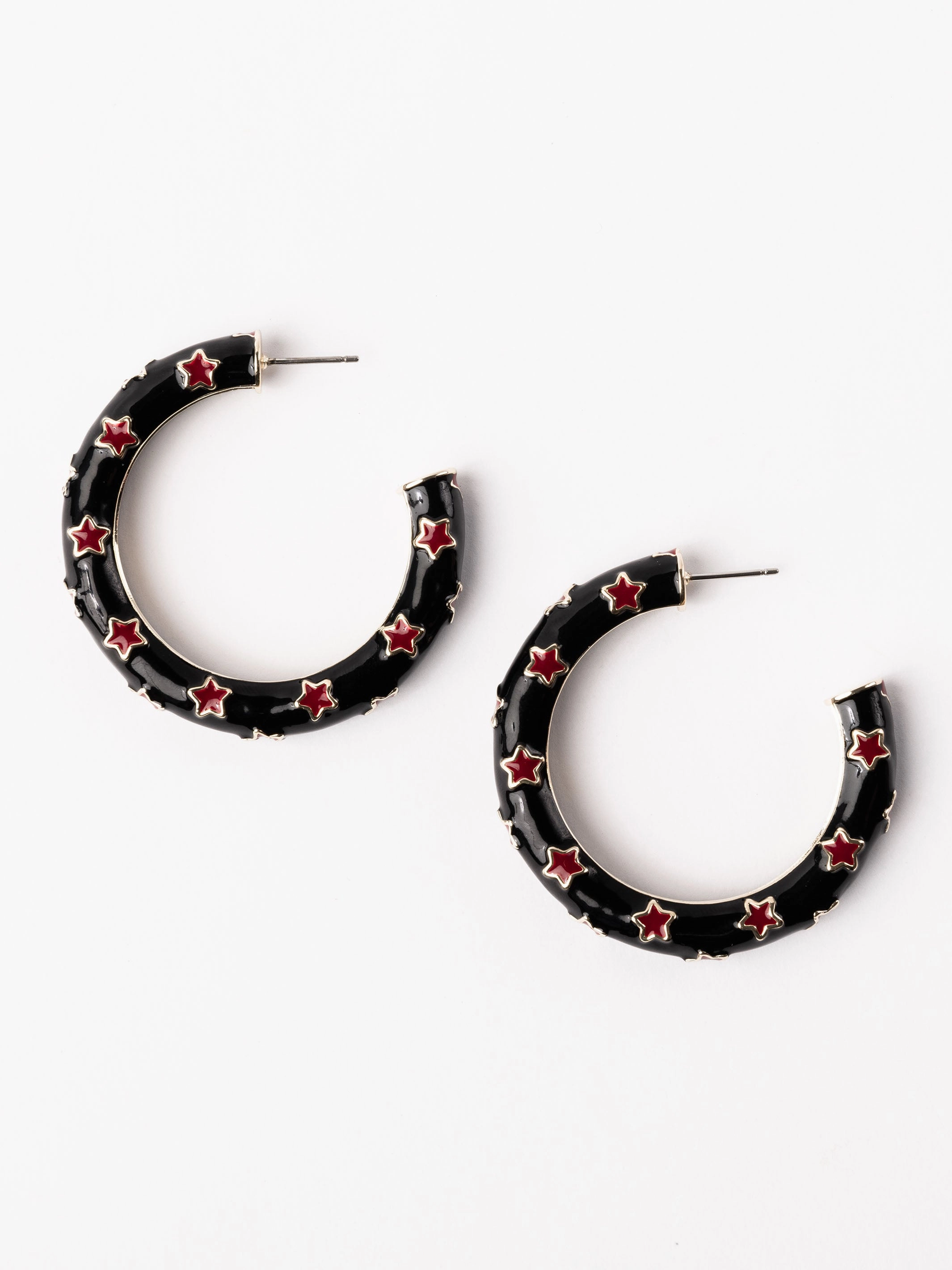 Justine Earrings | Garnet   Black