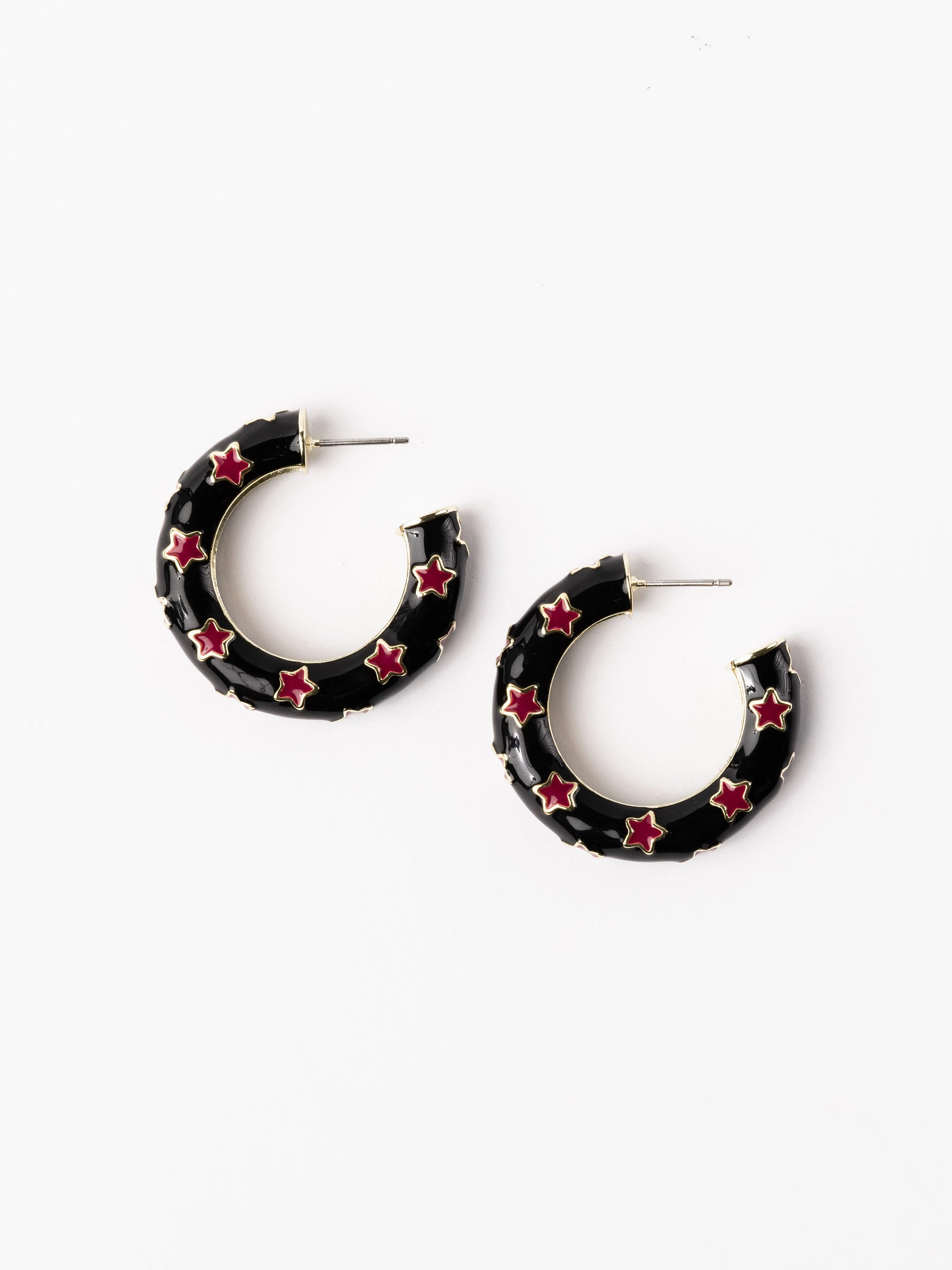 Justine Earrings | Garnet   Black