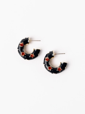Justine Earrings | Garnet   Black