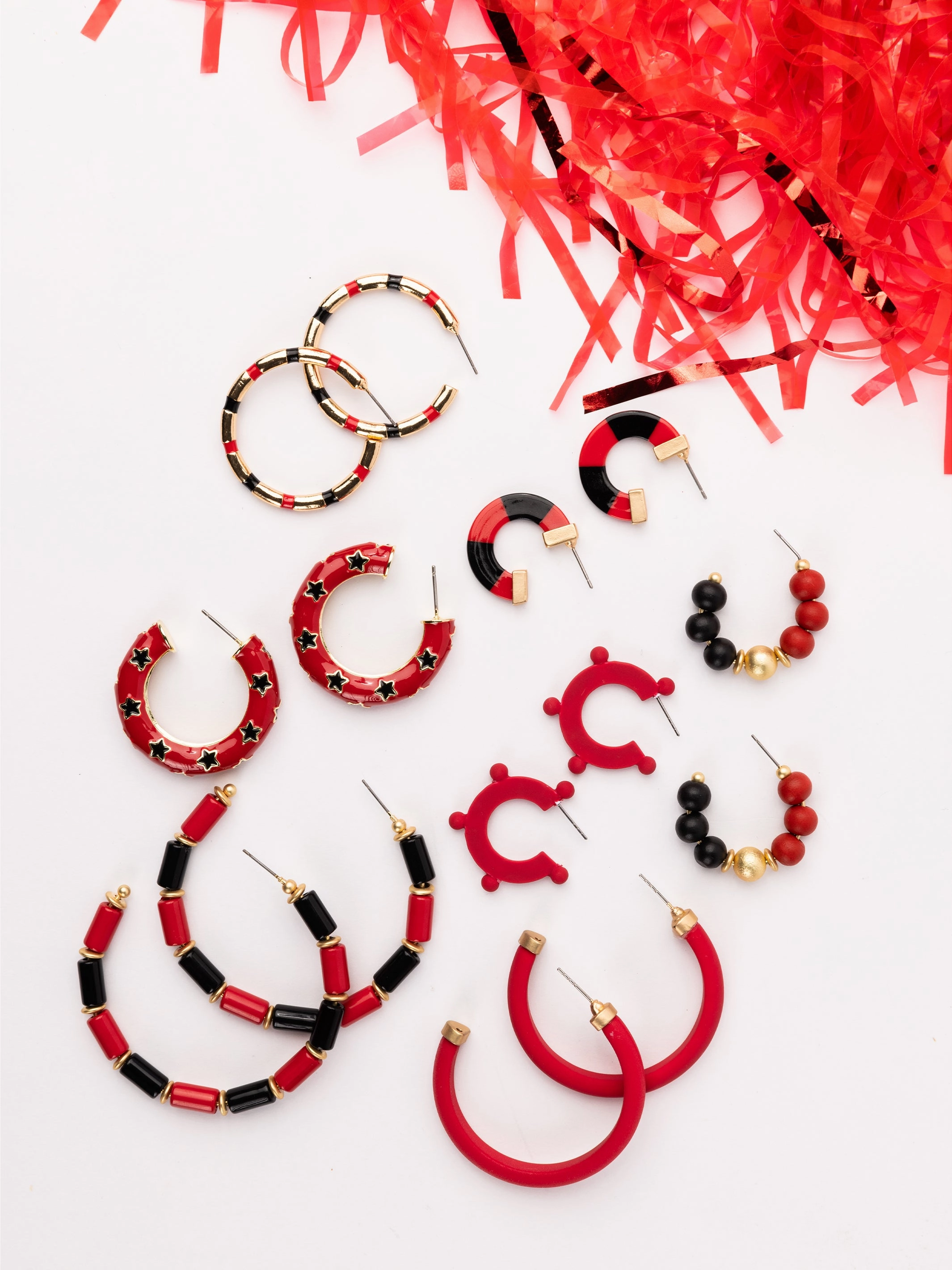 Kelly Earrings | Red   Black