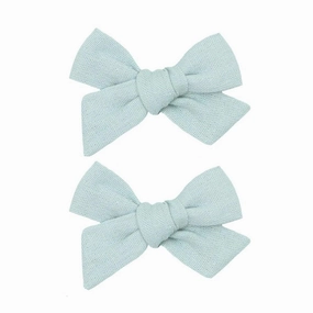 Linen Bow Clip - Pigtail Set - Small