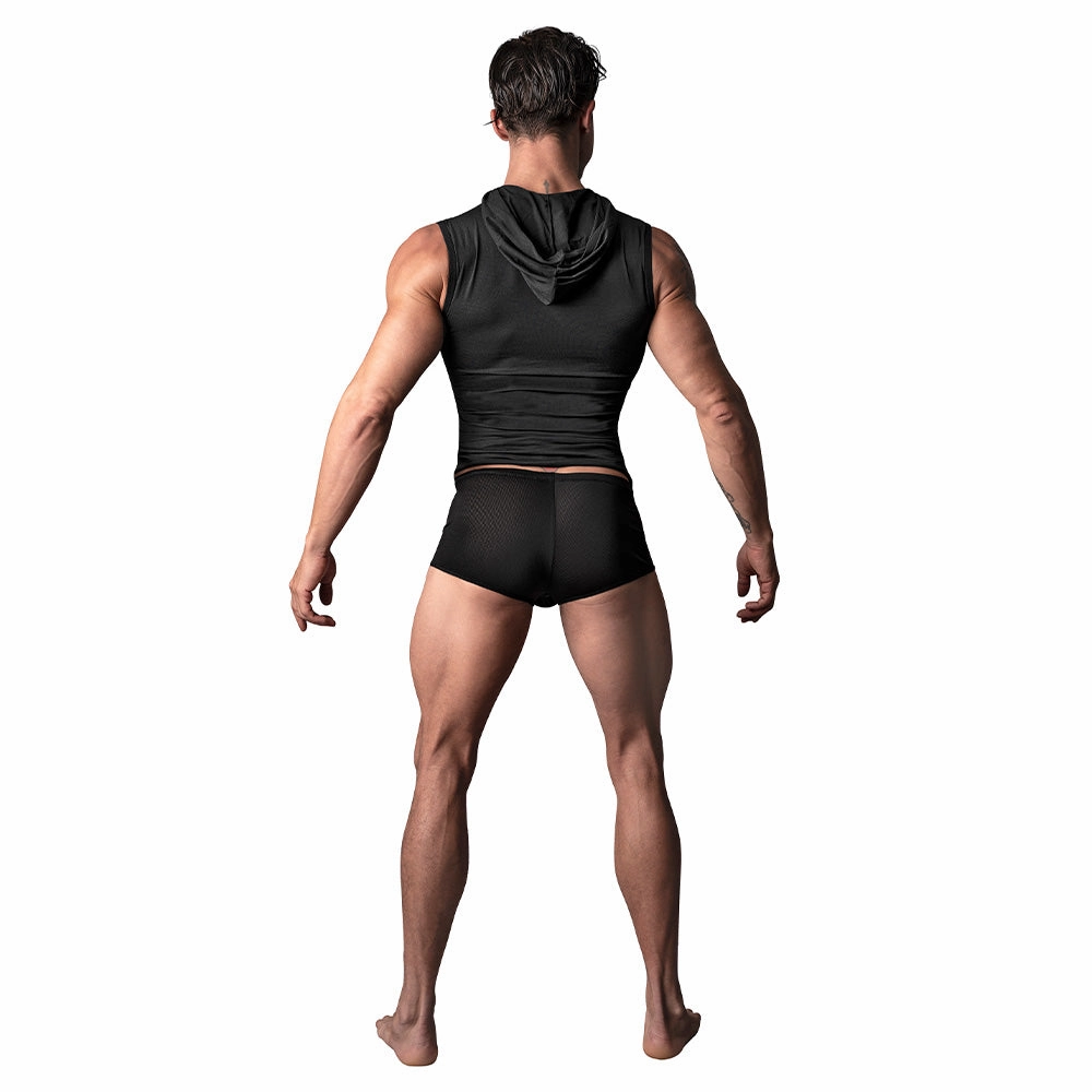 Male Power Work One Out Micro Mesh Hooded Tank Top