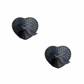 Neva Nude - Wicked Saintz Heart Pasties Nipple Covers O/S (Black)