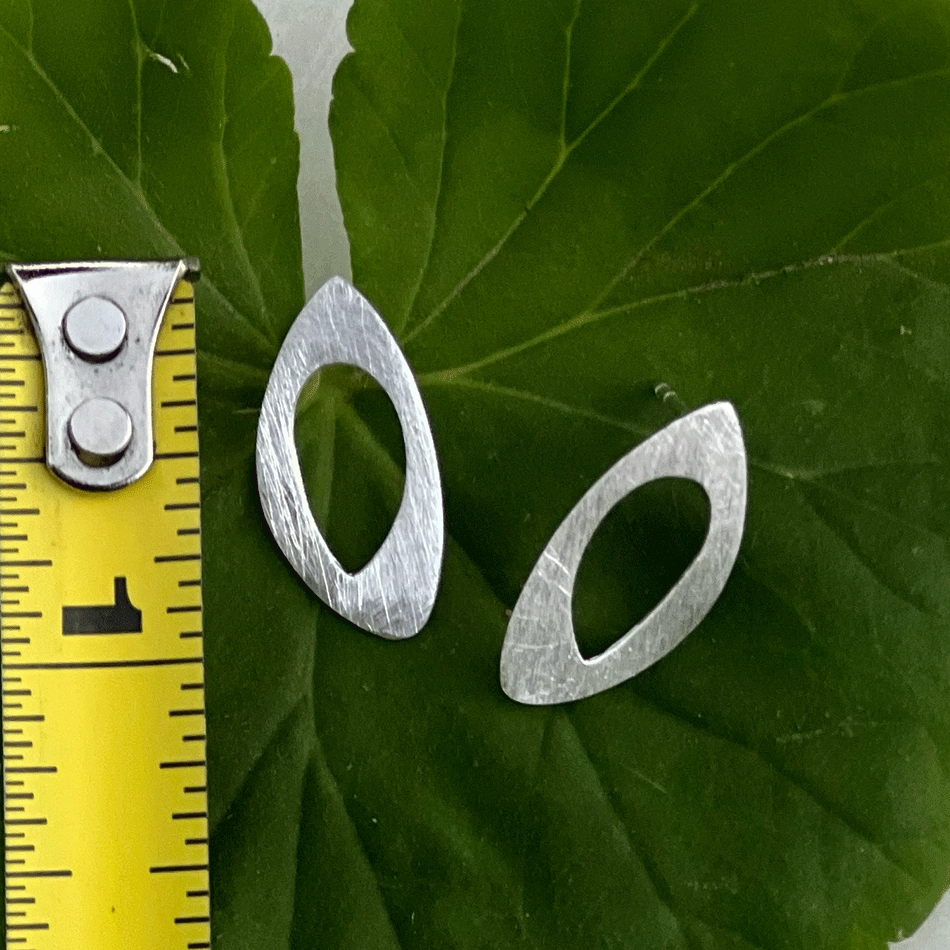 Open Up Post Earrings- Sterling Silver, Indonesia