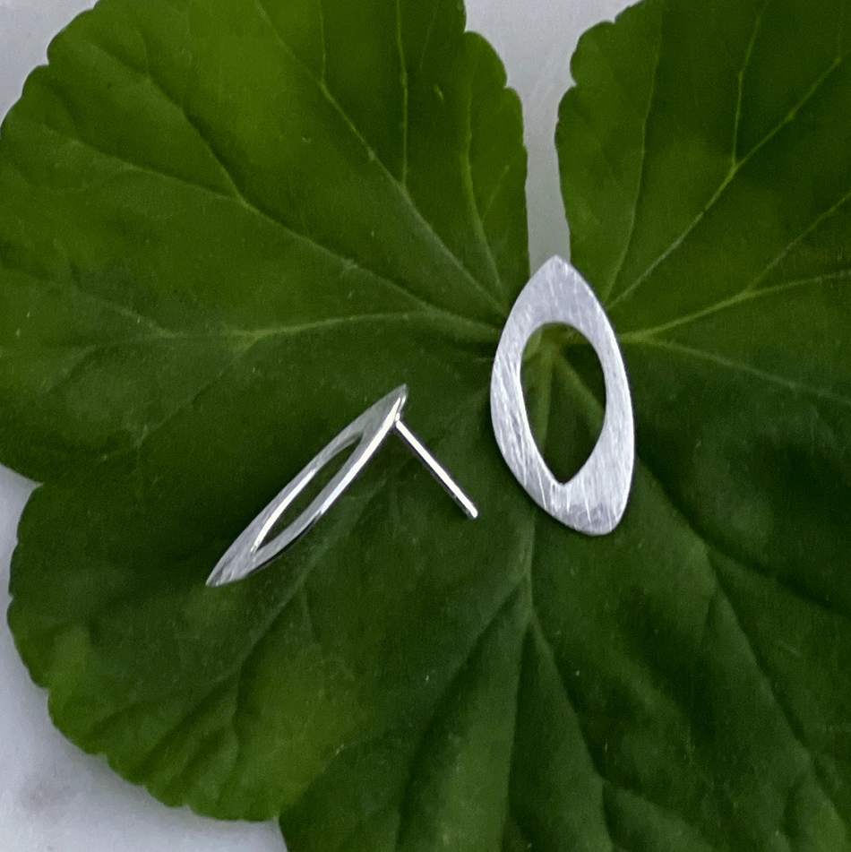 Open Up Post Earrings- Sterling Silver, Indonesia