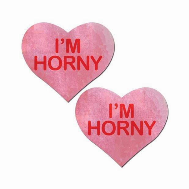 Pastease - I'm Horny Heart Pasties Nipple Covers (Pink)