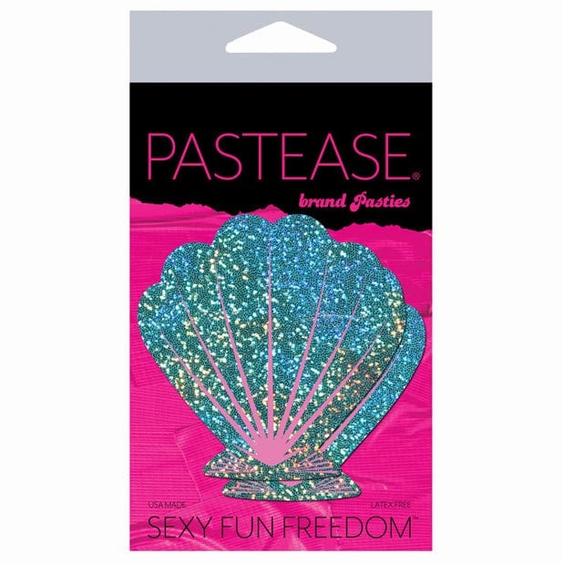 Pastease - Premium Glitter Shell Pasties Nipple Covers O/S (Seafoam Green/Pink)