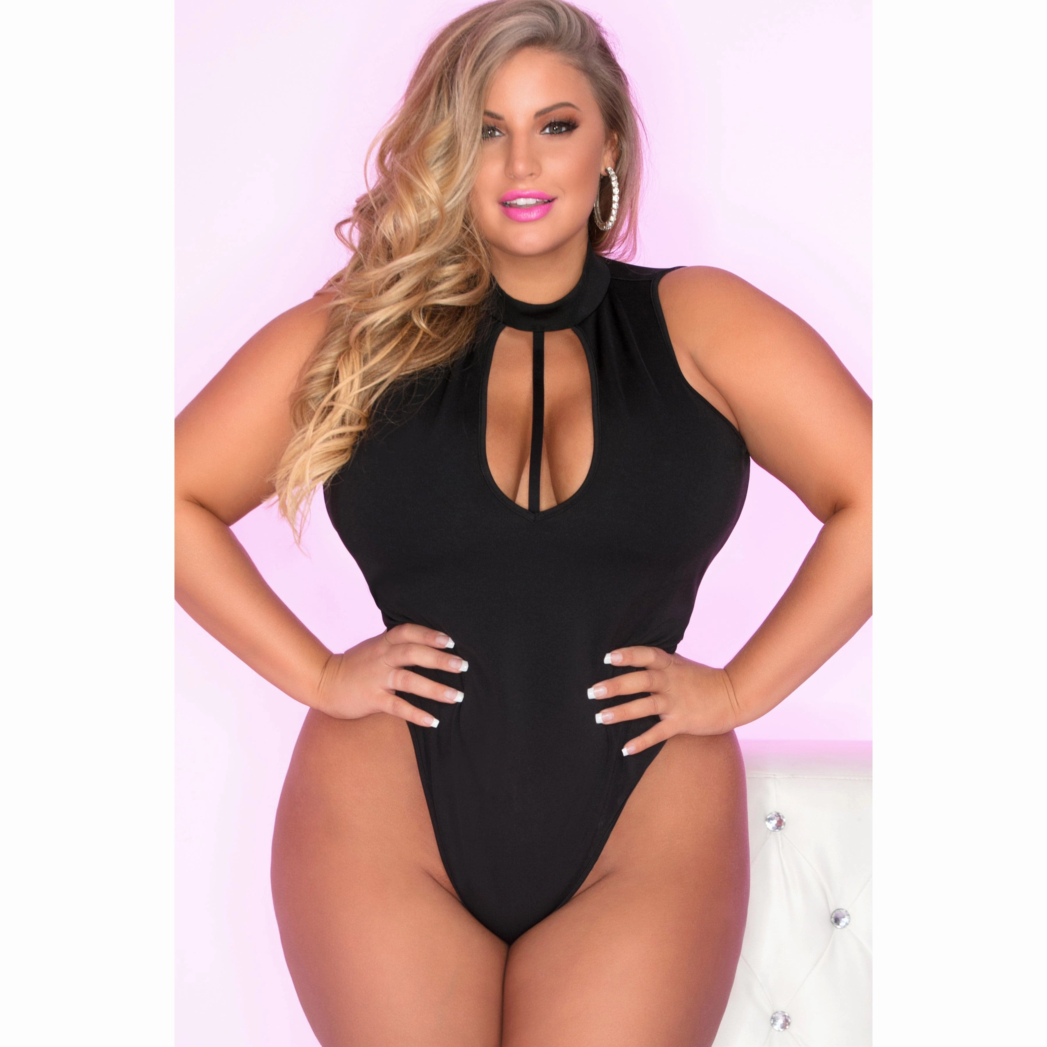 Pink Lipstick - Taking Risks Choker Bodysuit Costume