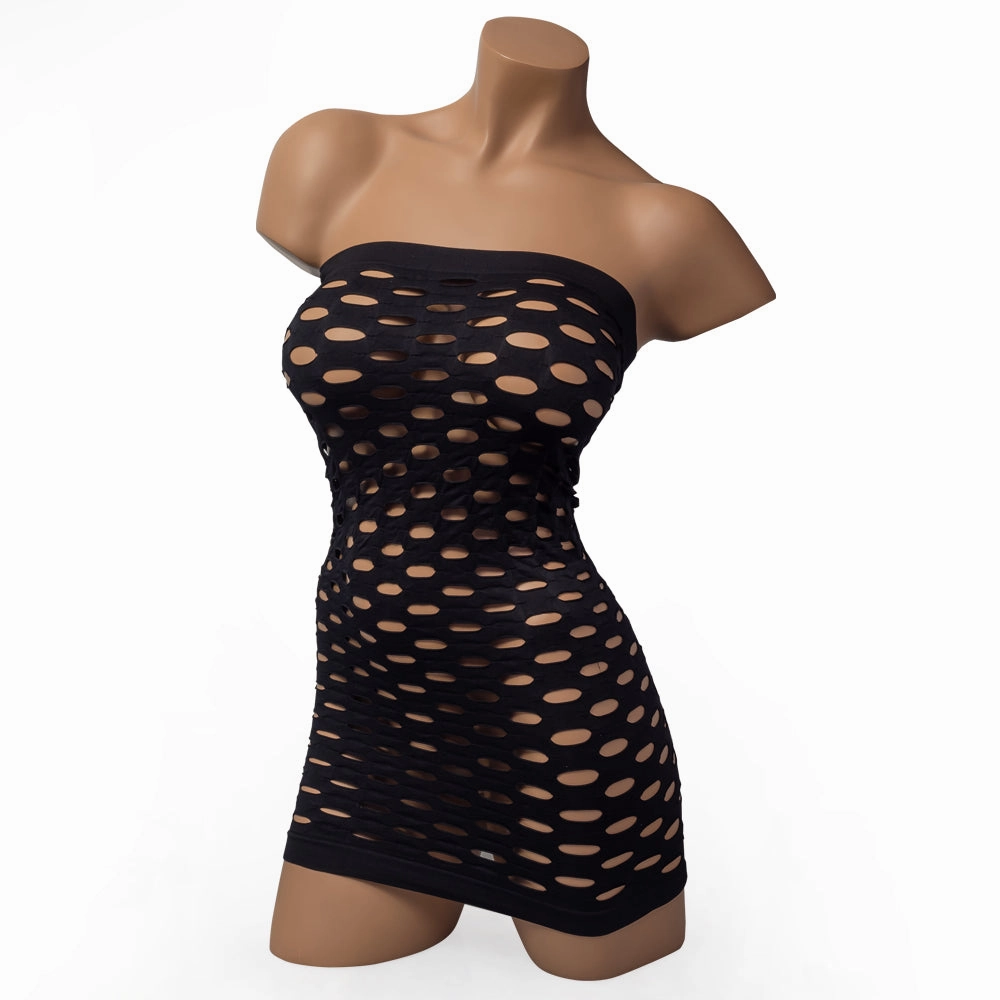 Poison Rose Oval Net Tube Dress
