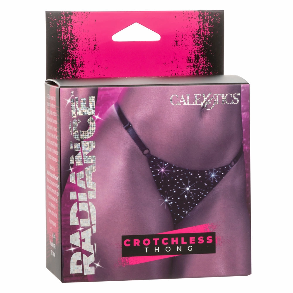 Radiance Crotchless Rhinestone Mesh Thong
