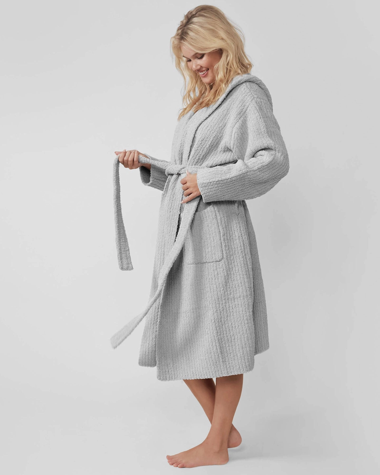 Ribbed Hooded Robe