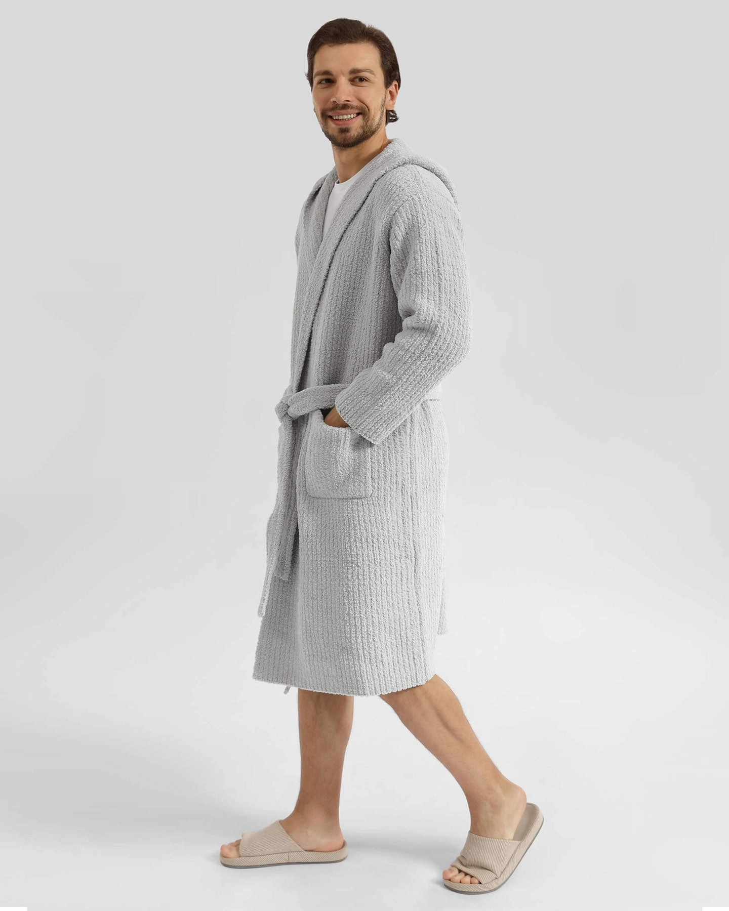 Ribbed Hooded Robe