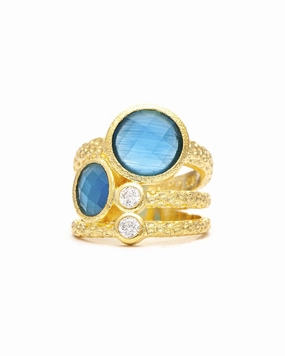 Rivka Friedman 14K Plated Turquoise CZ Ring