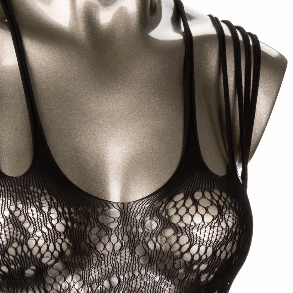 Scandal Strappy Lace Sleeveless Crotchless Bodystocking - Curvy