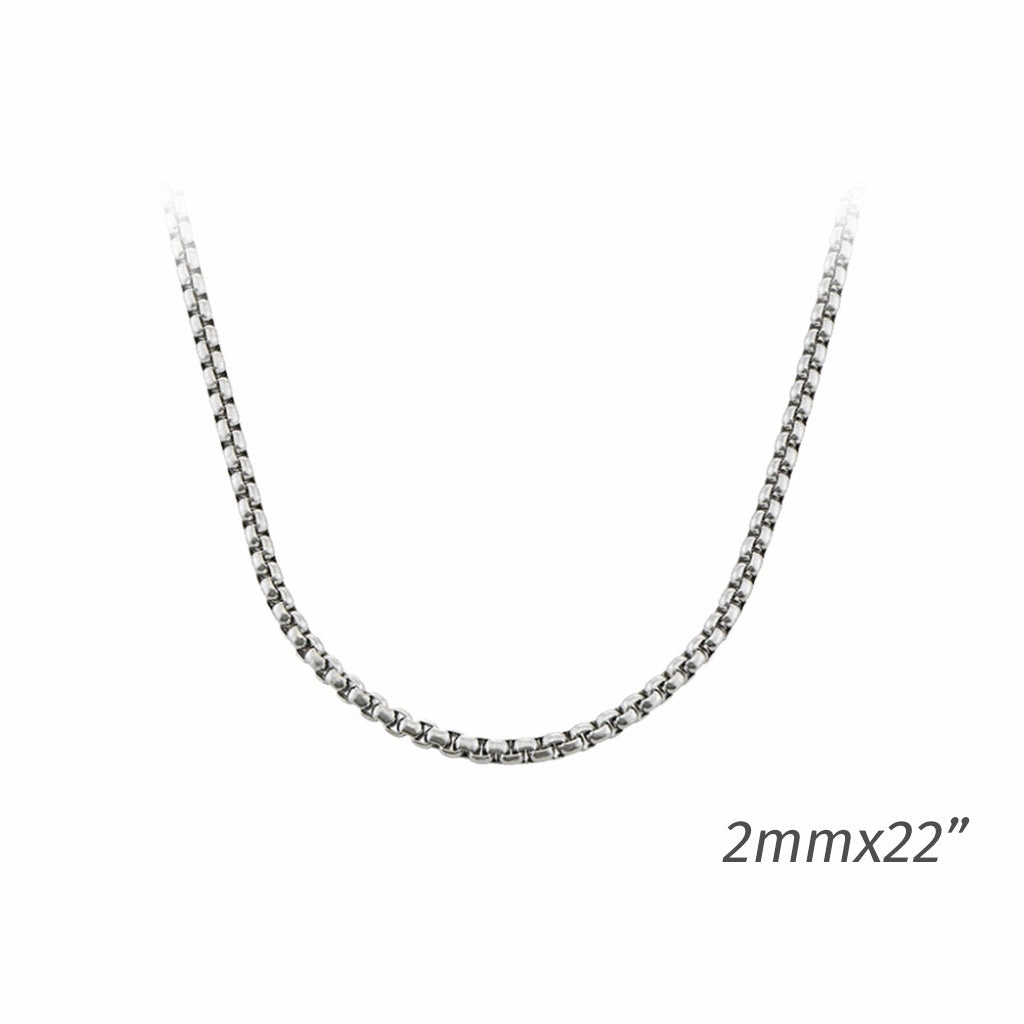 Silver-tone Box Chain - 1.5 mm x 22" Length
