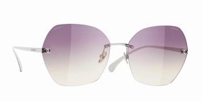 Square Non Polarized Sunglasses 4271T C1242Q - 61 In Silver/violet To Yellow Gradient