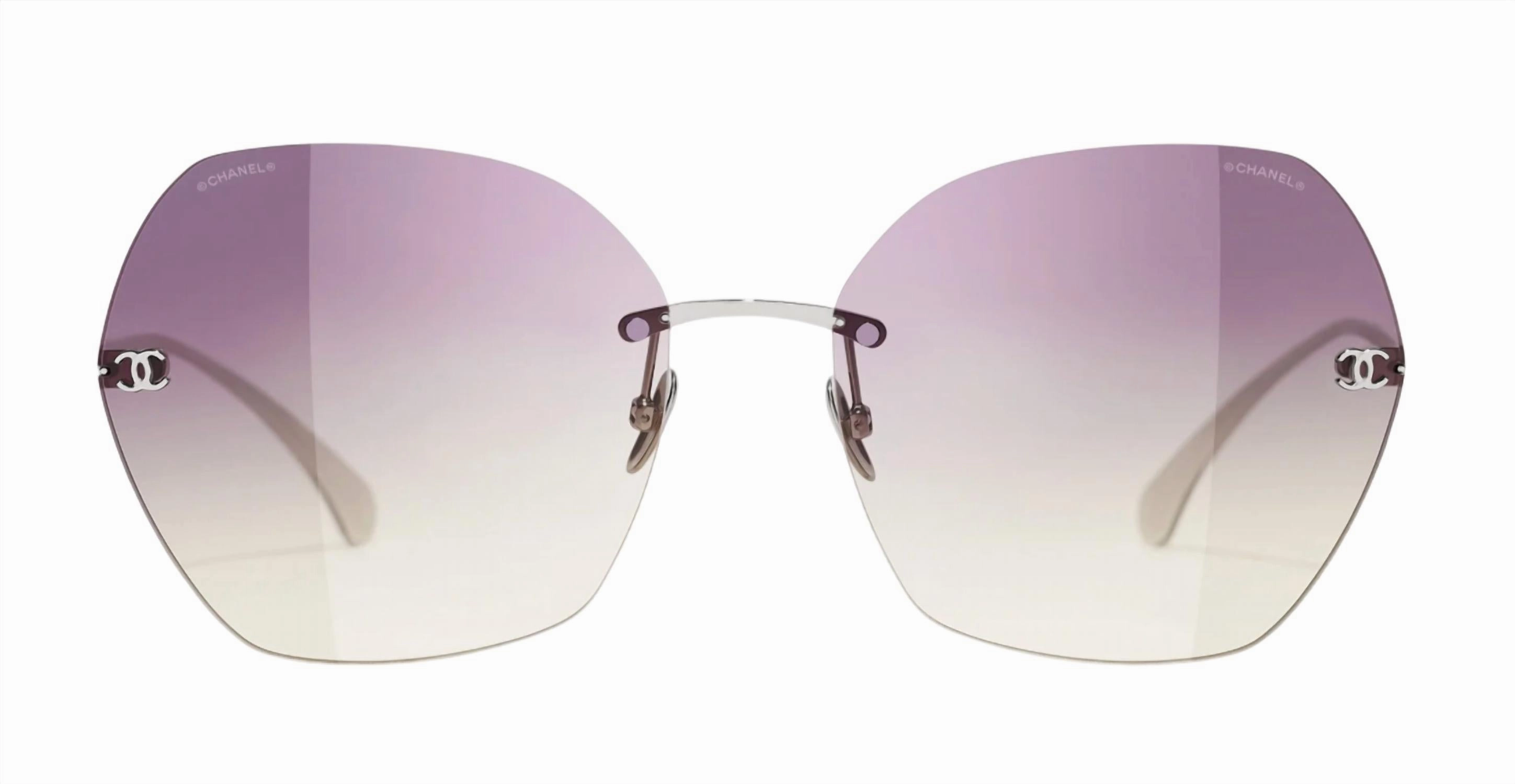 Square Non Polarized Sunglasses 4271T C1242Q - 61 In Silver/violet To Yellow Gradient
