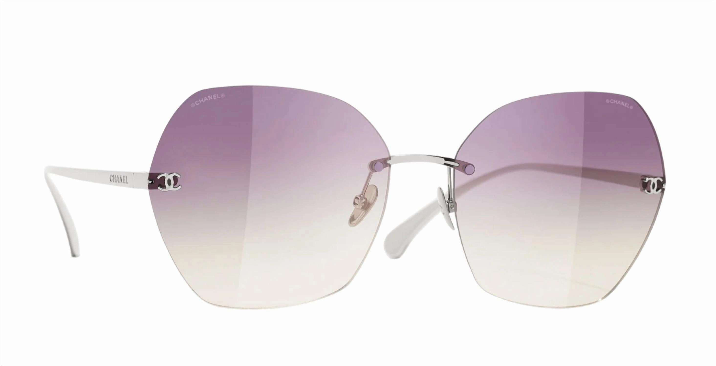 Square Non Polarized Sunglasses 4271T C1242Q - 61 In Silver/violet To Yellow Gradient