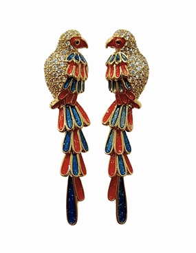 St. Barths La Robe Embellished Parrot Earring