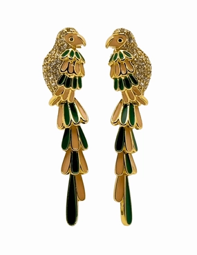 St. Barths La Robe Embellished Parrot Earring