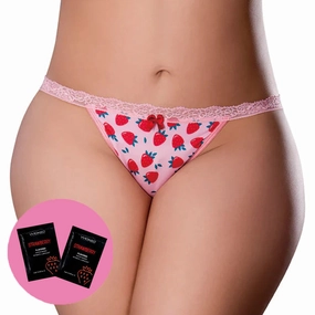 Sweet Treats Split-Back Crotchless Panty & Flavoured Lubricant - Curvy