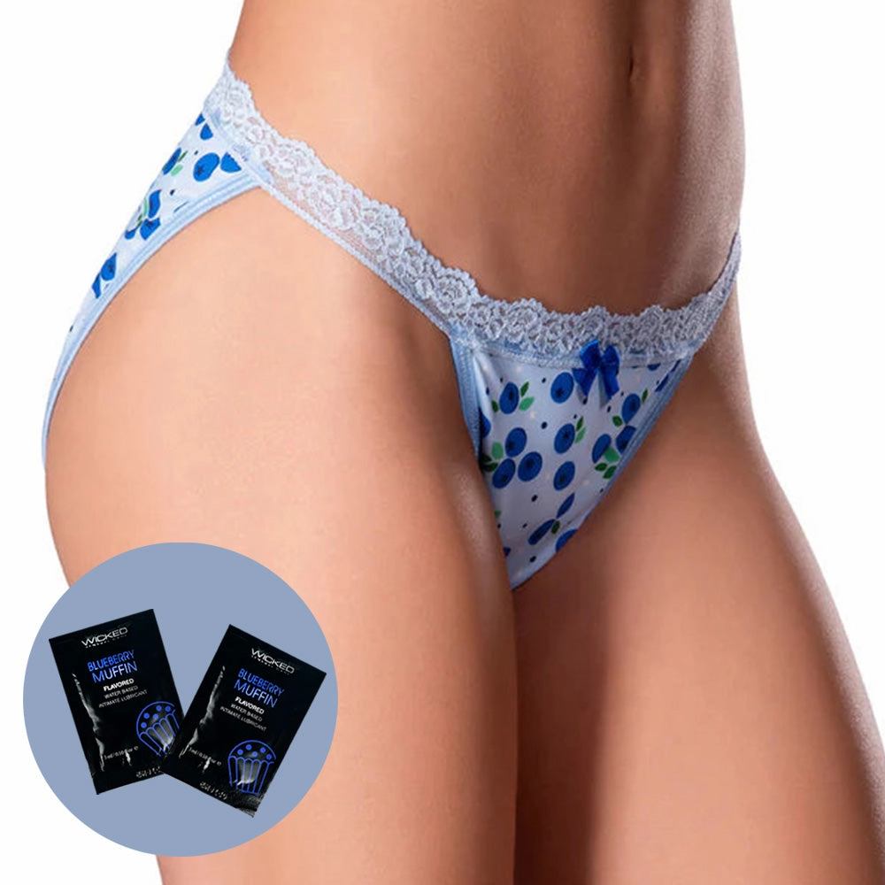 Sweet Treats Split-Back Crotchless Panty & Flavoured Lubricant