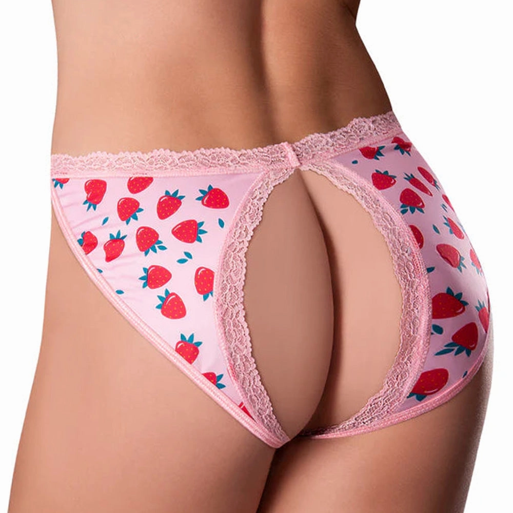 Sweet Treats Split-Back Crotchless Panty & Flavoured Lubricant