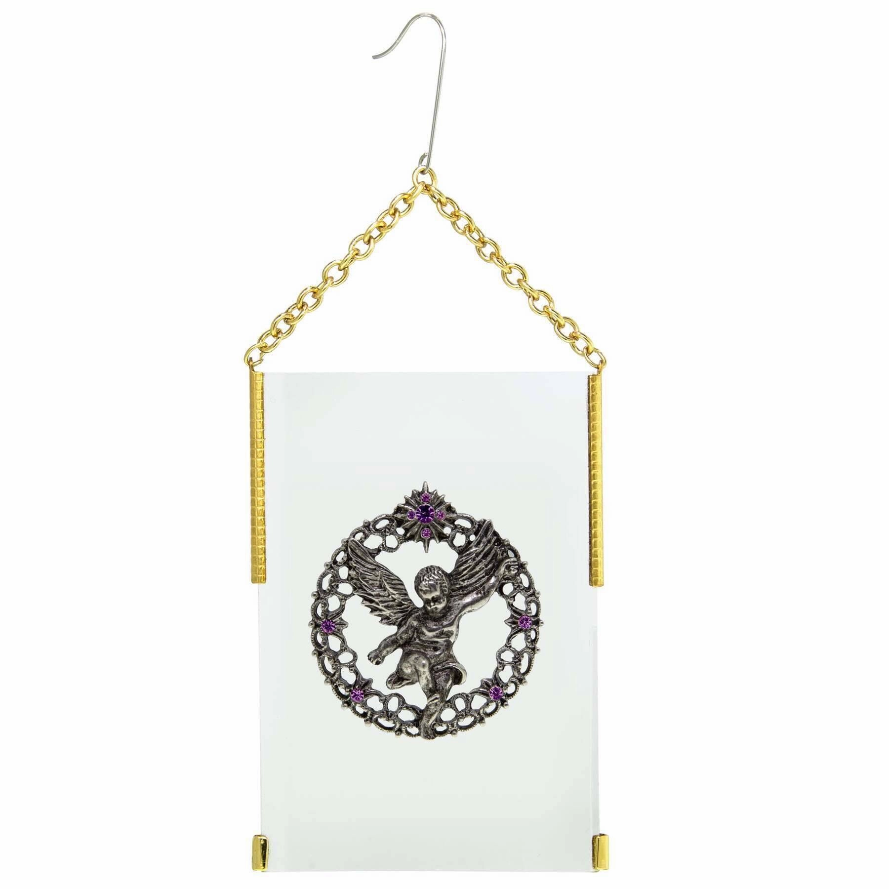 Symbols Of Faith Crystal Angel Glass Hanging Christmas Tree Ornament
