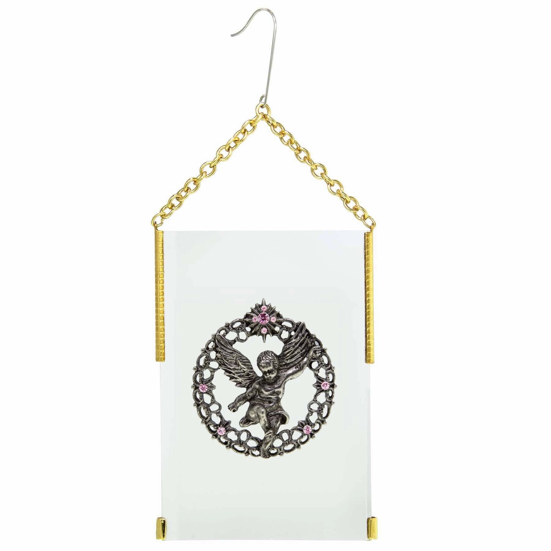 Symbols Of Faith Crystal Angel Glass Hanging Christmas Tree Ornament
