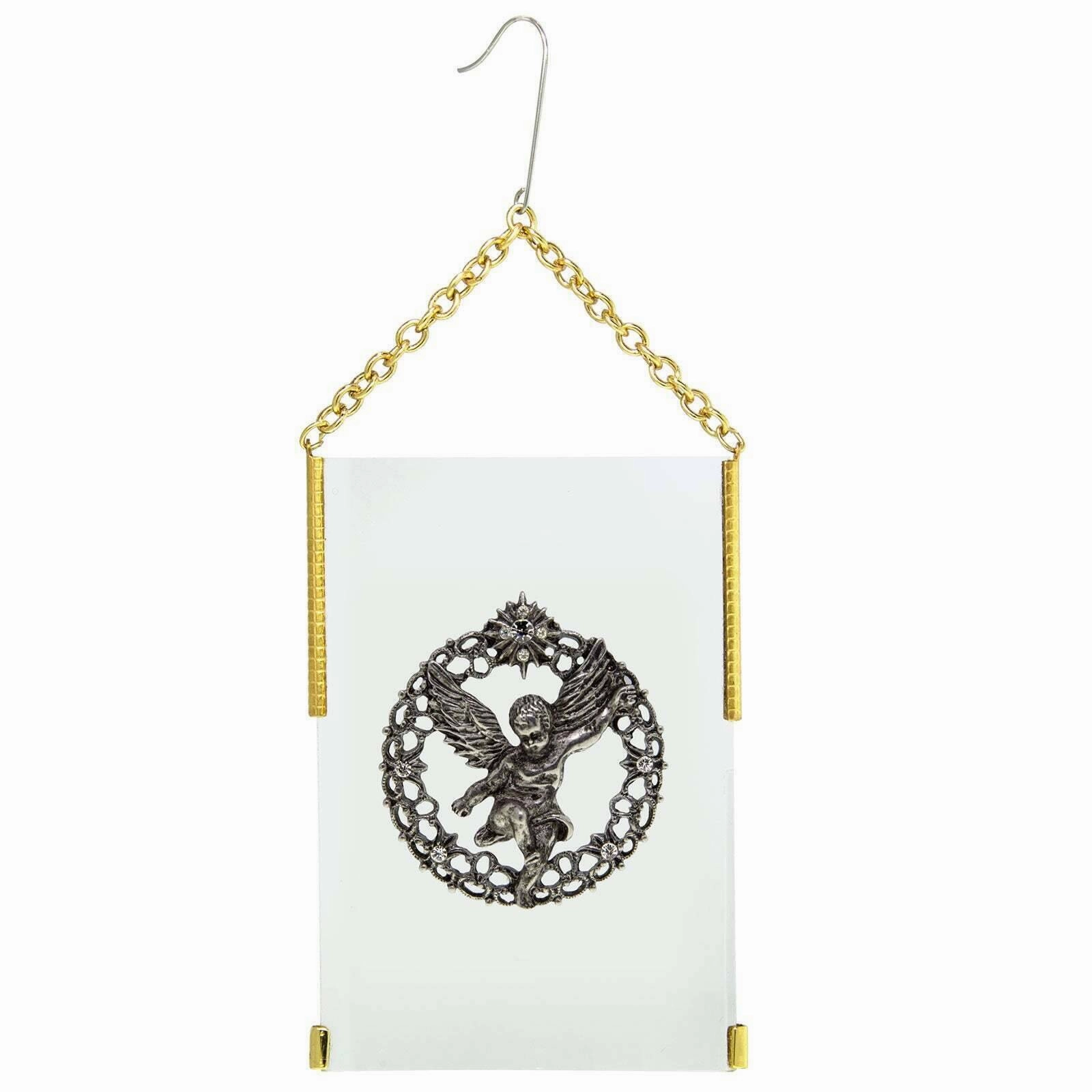 Symbols Of Faith Crystal Angel Glass Hanging Christmas Tree Ornament