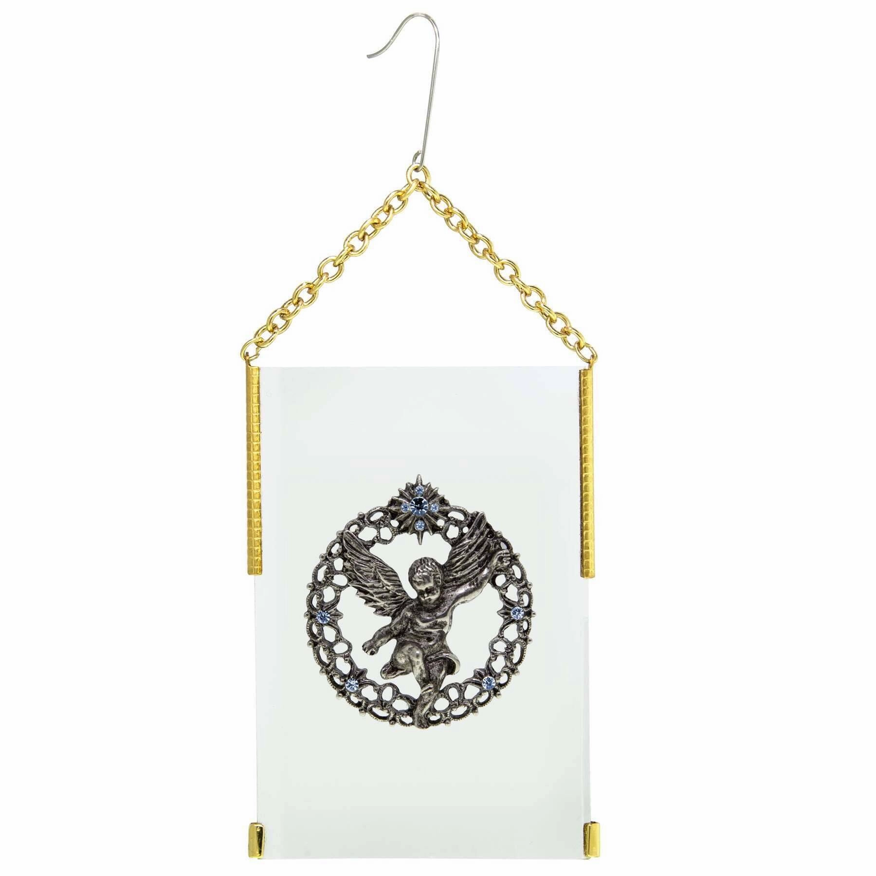Symbols Of Faith Crystal Angel Glass Hanging Christmas Tree Ornament
