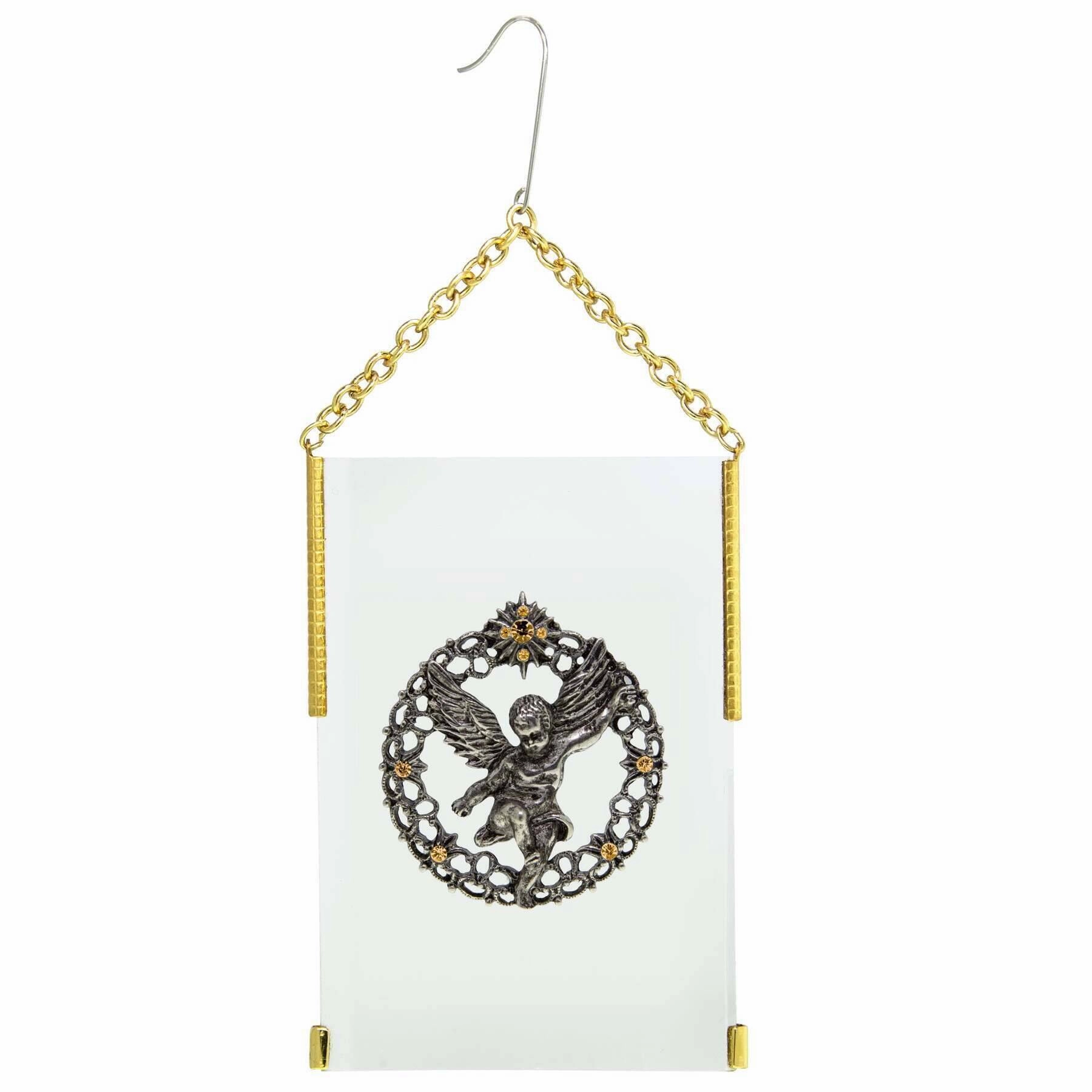 Symbols Of Faith Crystal Angel Glass Hanging Christmas Tree Ornament