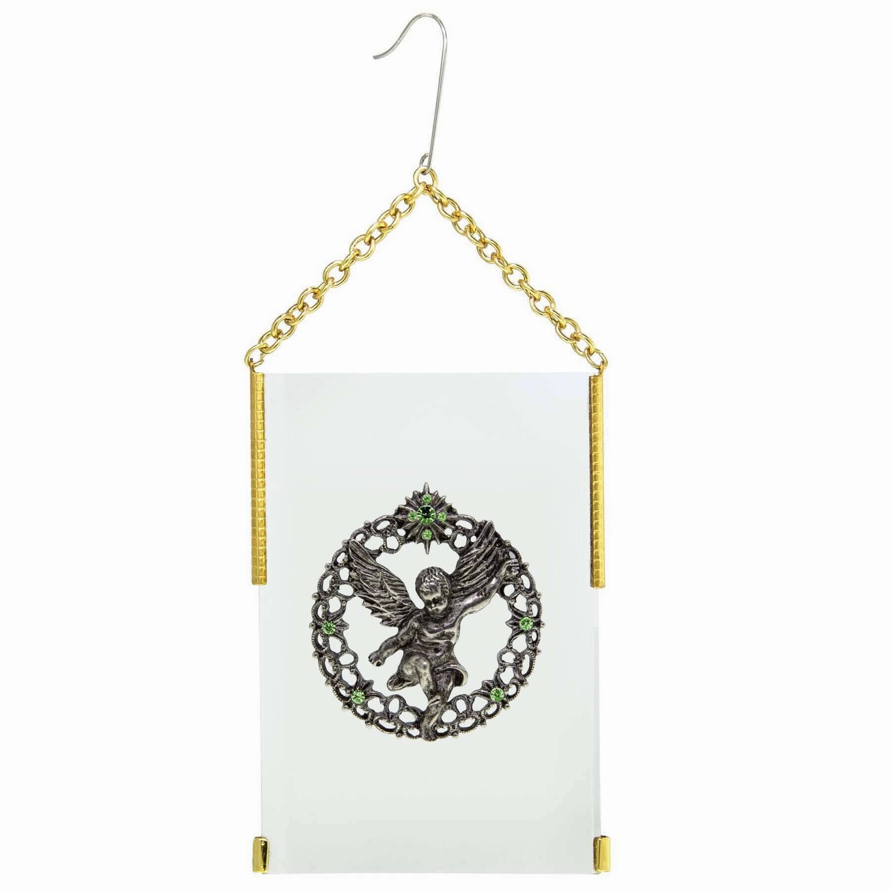 Symbols Of Faith Crystal Angel Glass Hanging Christmas Tree Ornament
