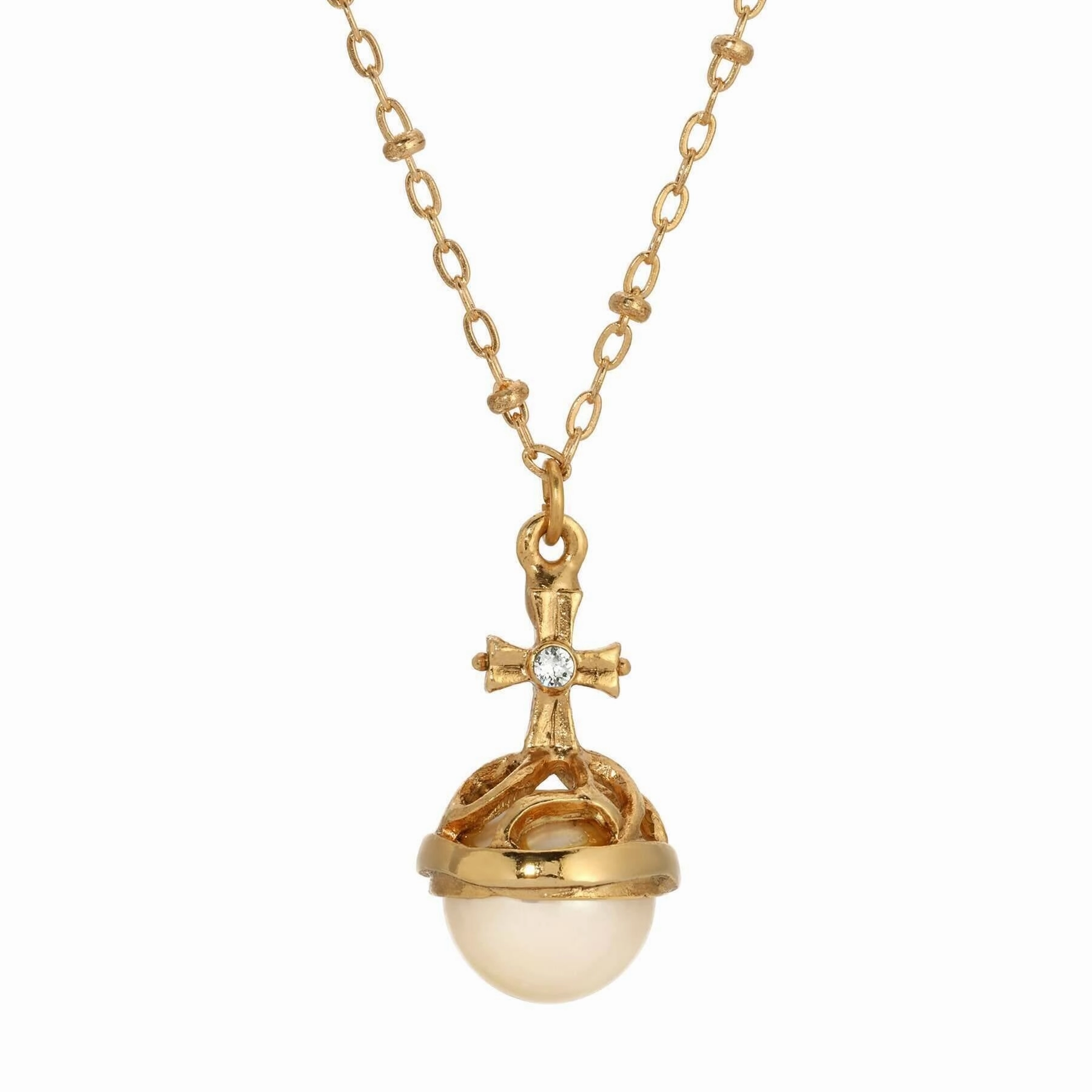 Symbols Of Faith Globus Cruciger Inspired Pendant Necklace 16"