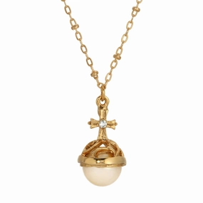 Symbols Of Faith Globus Cruciger Inspired Pendant Necklace 16"