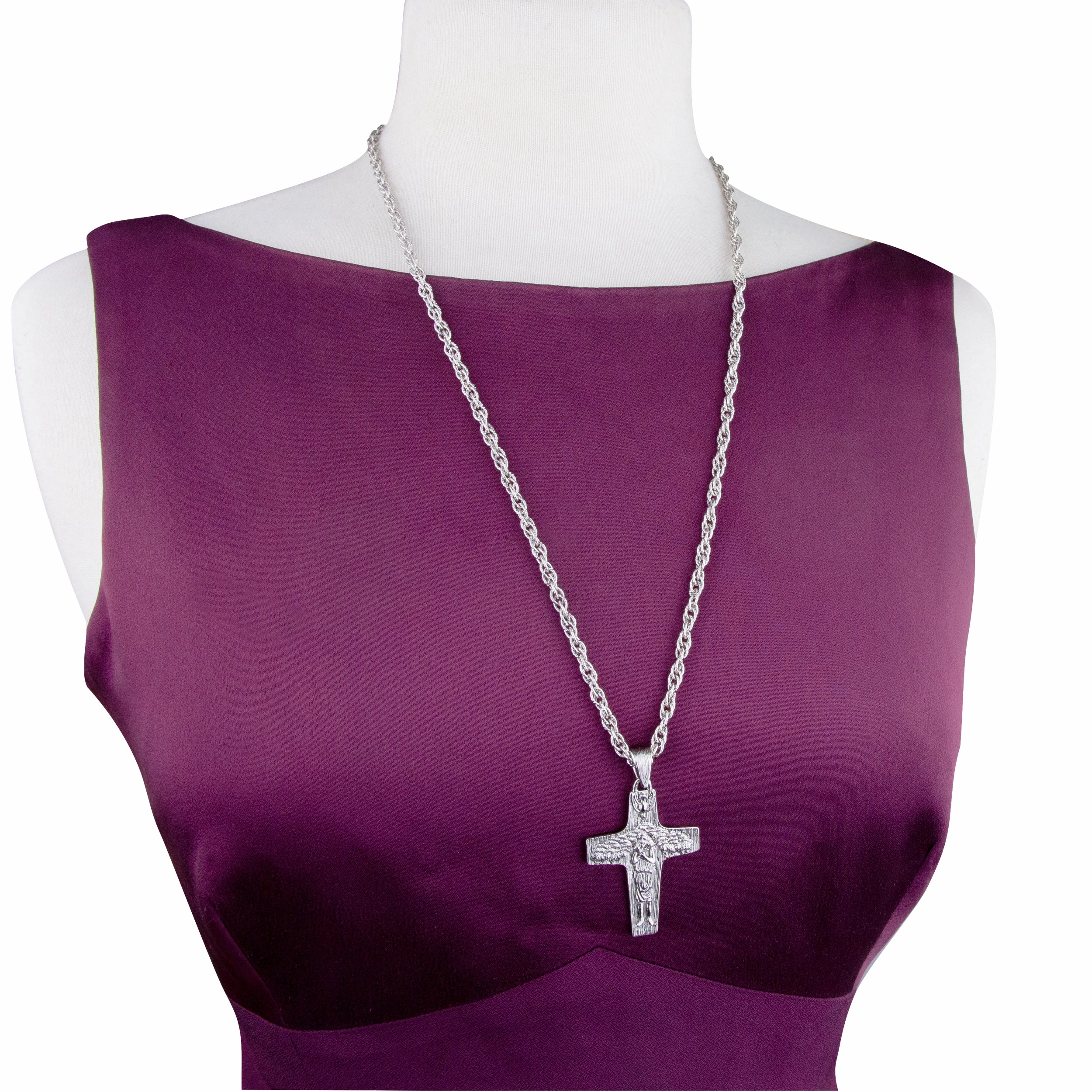 Symbols of Faith Pope Francis Pendant Pectoral Cross Necklace 26"