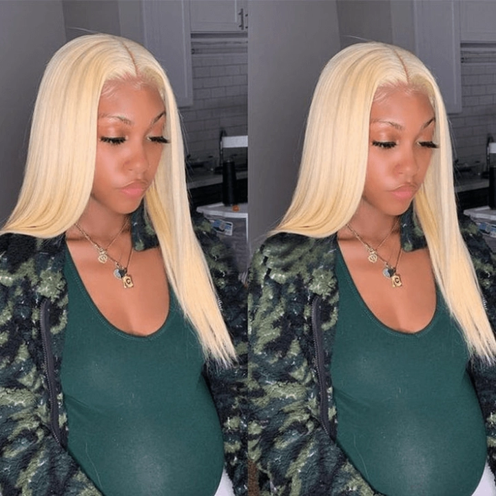 Tuneful 613 Blonde 4x4 HD Lace Closure Human Hair Wigs 180% Density