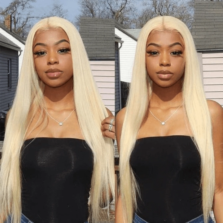 Tuneful 613 Blonde 4x4 HD Lace Closure Human Hair Wigs 180% Density