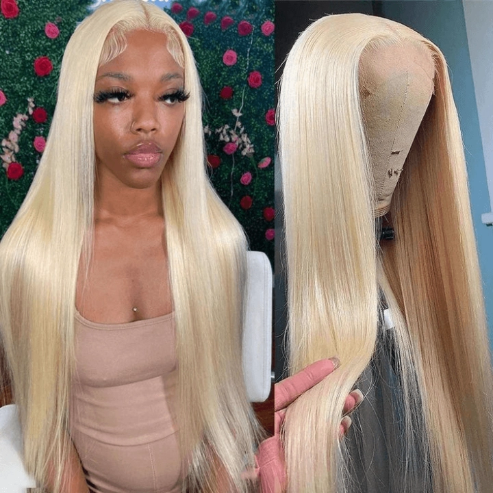 Tuneful 613 Blonde 4x4 HD Lace Closure Human Hair Wigs 180% Density