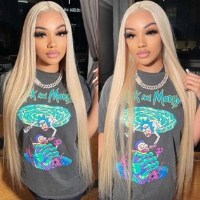 Tuneful 613 Blonde 4x4 HD Lace Closure Human Hair Wigs 180% Density