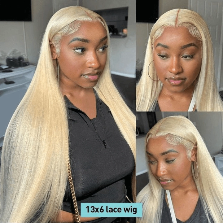 Tuneful 613 Blonde Straight 13x4 13x6 Lace Frontal Wigs 180% Density Human Hair Wigs  Bogo Deal