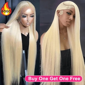 Tuneful 613 Blonde Straight 13x4 13x6 Lace Frontal Wigs 180% Density Human Hair Wigs  Bogo Deal