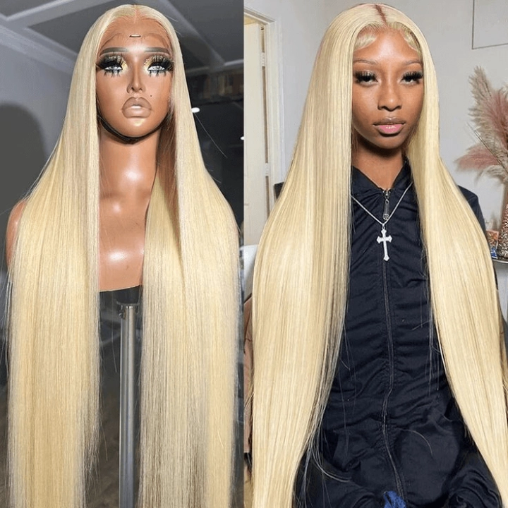 Tuneful 613 Blonde Straight 13x4 13x6 Lace Frontal Wigs 180% Density Human Hair Wigs  Bogo Deal