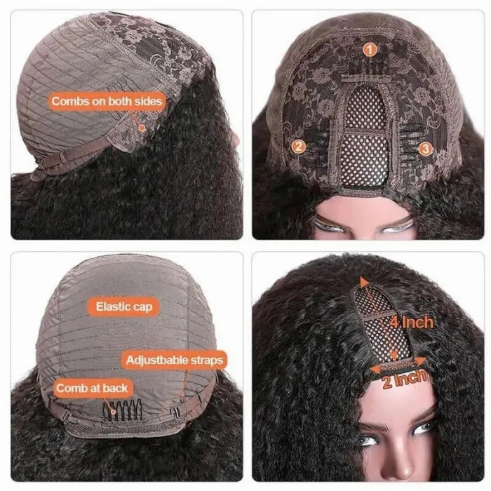Tuneful Jerry Curly U Part Wig Meets Real Scalp Glueless Wigs Virgin Human Hair 180% Density