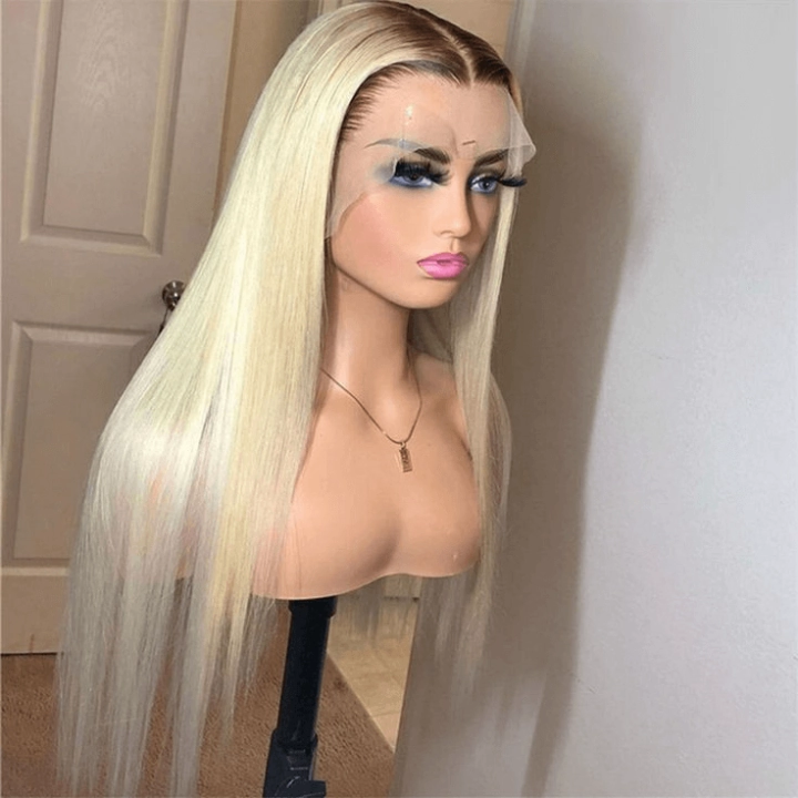 Tuneful Ombre Blonde 4/613 Colored 13x6 Lace Front Human Hair 613 Frontal Wigs 210% Density