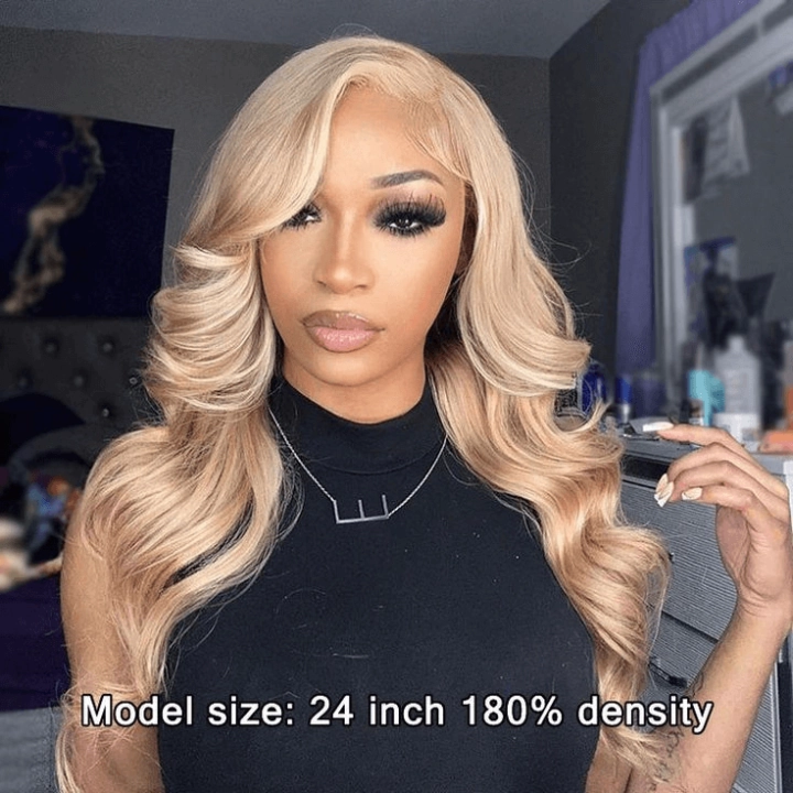 Tuneful Special Customise Blonde Highlight 18/613 13x6 HD Lace Frontal  Blonde Colored Wigs 210% Density