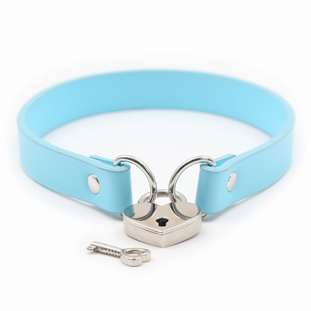 Yiwu Lockable Heart Padlock Faux Leather Choker