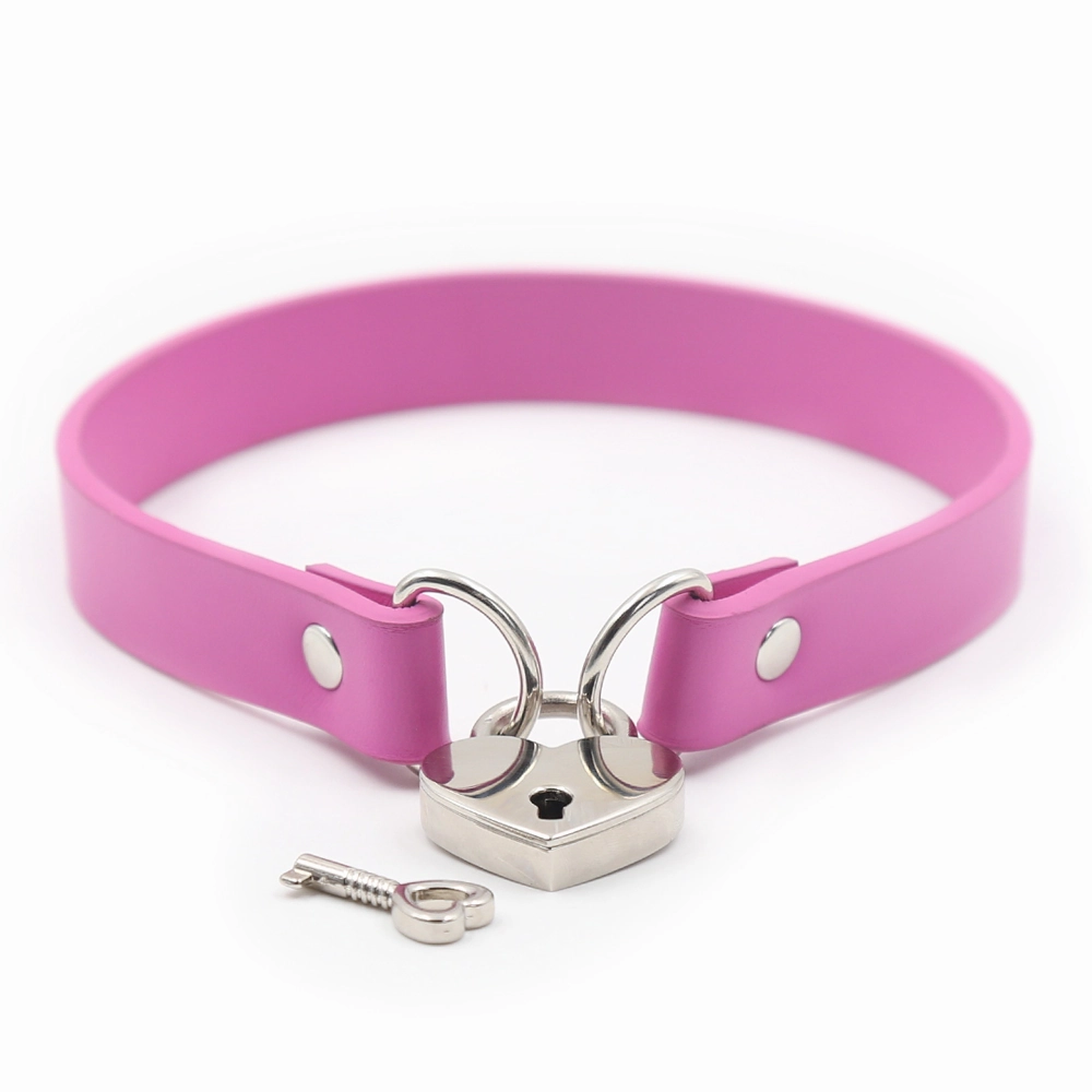 Yiwu Lockable Heart Padlock Faux Leather Choker